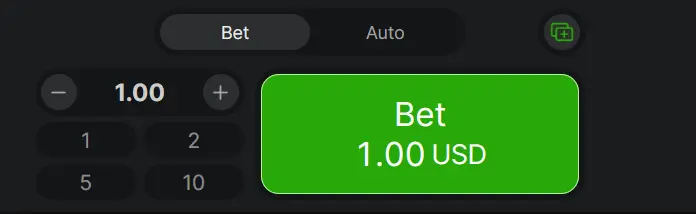 Aviator betting menu