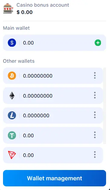 Casino Bonus Account