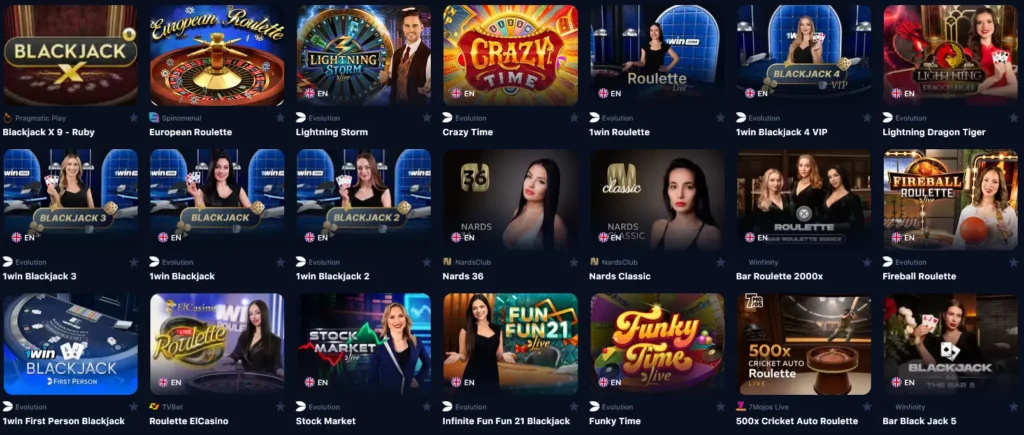 Live Casino 1Win
