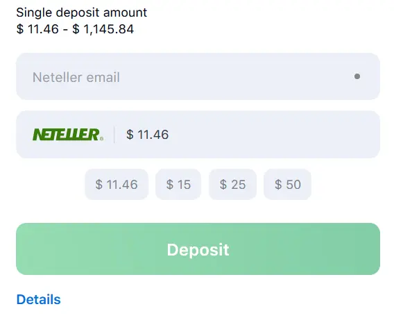 Neteller Deposit in CAD