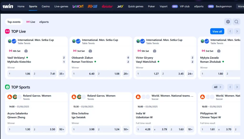 Sports Betting on 1Win