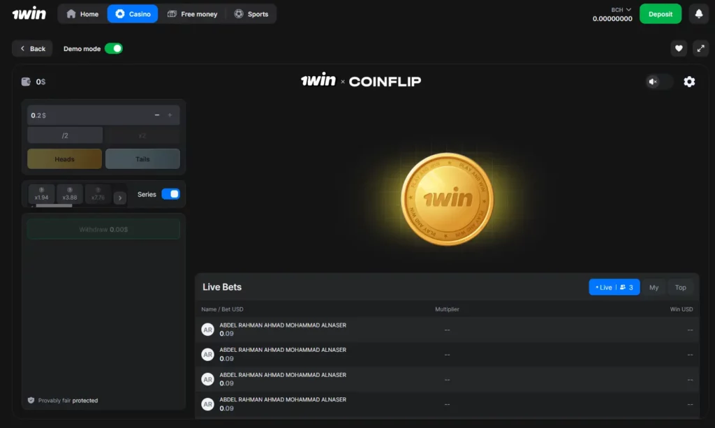 Game CoinFlip at 1Win Game CoinFlip at 1Win
