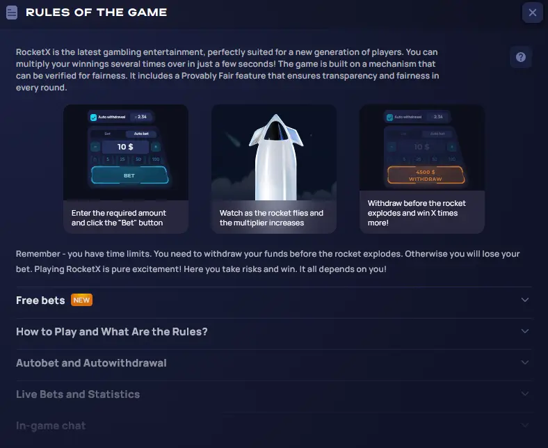 Rules of RocketX at 1Win Rules of RocketX at 1Win